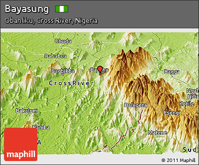 Physical Panoramic Map of Bayasung