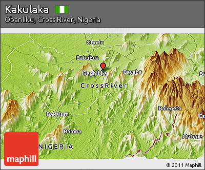Physical Panoramic Map of Kakulaka