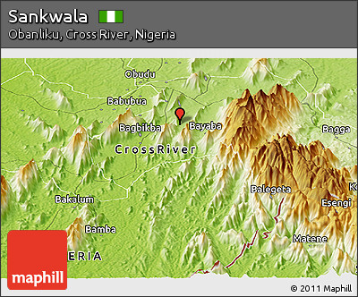 Physical Panoramic Map of Sankwala
