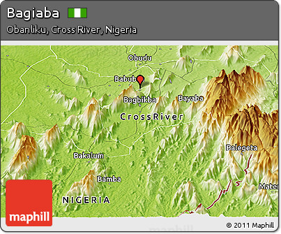 Physical Panoramic Map of Bagiaba