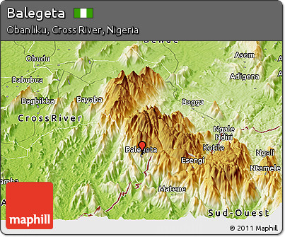 Physical Panoramic Map of Balegeta