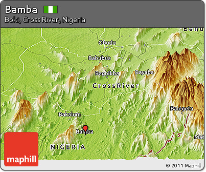 Physical Panoramic Map of Bamba