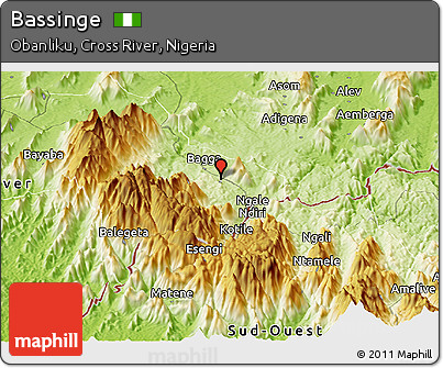Physical Panoramic Map of Bassinge