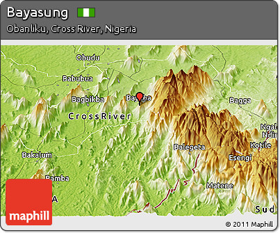 Physical Panoramic Map of Bayasung