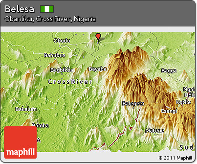 Physical Panoramic Map of Belesa