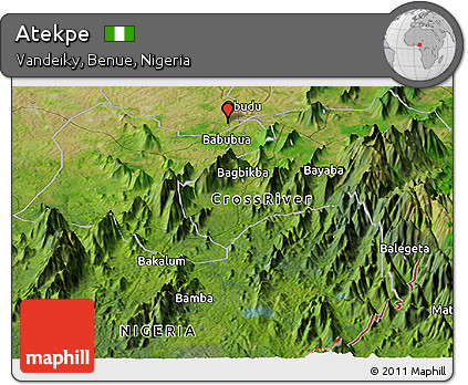 Satellite Panoramic Map of Atekpe