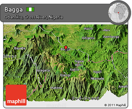 Satellite Panoramic Map of Bagga