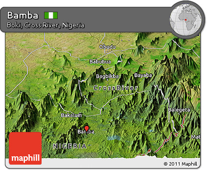 Satellite Panoramic Map of Bamba