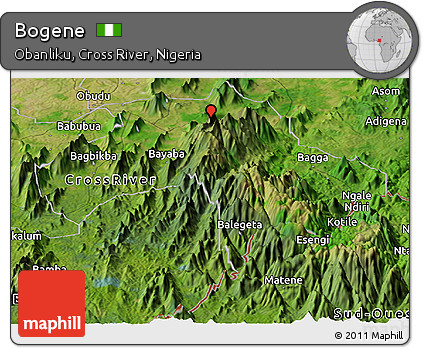 Satellite Panoramic Map of Bogene