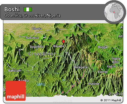 Satellite Panoramic Map of Boshi