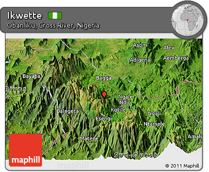 Satellite Panoramic Map of Ikwette