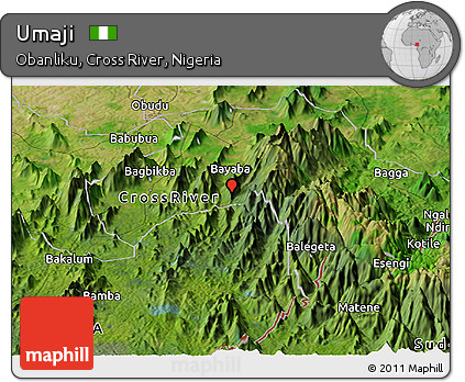 Satellite Panoramic Map of Umaji