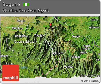 Satellite Panoramic Map of Bogene