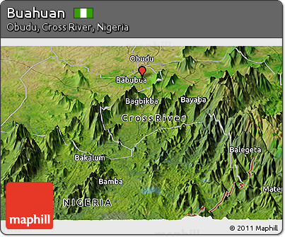 Satellite Panoramic Map of Buahuan