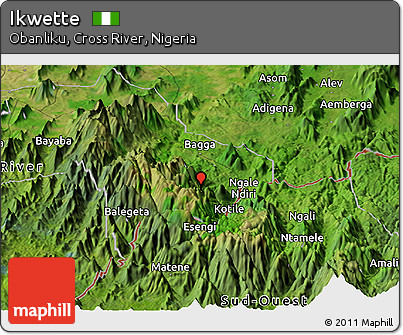 Satellite Panoramic Map of Ikwette