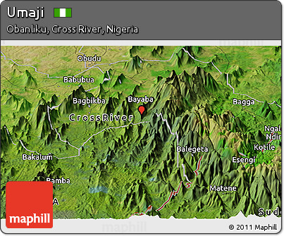 Satellite Panoramic Map of Umaji