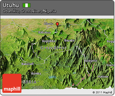 Satellite Panoramic Map of Utuhu
