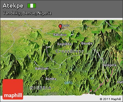 Satellite Panoramic Map of Atekpe