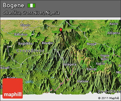 Satellite Panoramic Map of Bogene