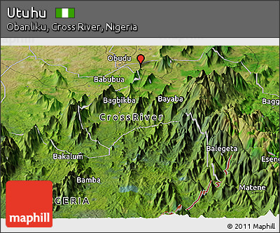 Satellite Panoramic Map of Utuhu