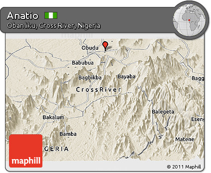 Shaded Relief Panoramic Map of Anatio