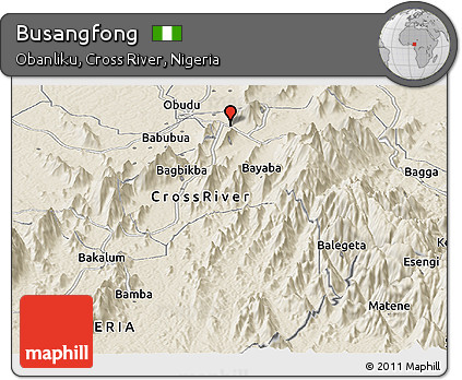 Shaded Relief Panoramic Map of Busangfong