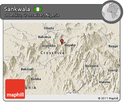 Shaded Relief Panoramic Map of Sankwala