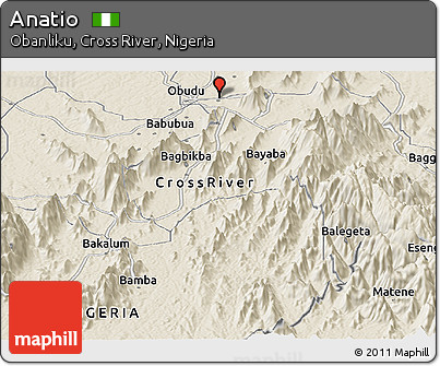 Shaded Relief Panoramic Map of Anatio
