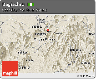 Shaded Relief Panoramic Map of Bagiachru