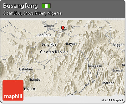 Shaded Relief Panoramic Map of Busangfong