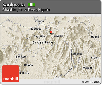 Shaded Relief Panoramic Map of Sankwala