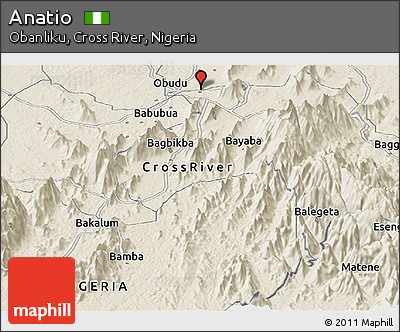 Shaded Relief Panoramic Map of Anatio