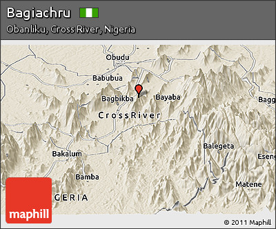 Shaded Relief Panoramic Map of Bagiachru