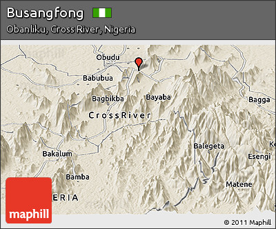 Shaded Relief Panoramic Map of Busangfong