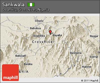 Shaded Relief Panoramic Map of Sankwala