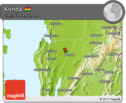 Physical 3D Map of Konda