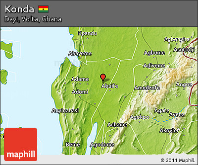 Physical 3D Map of Konda