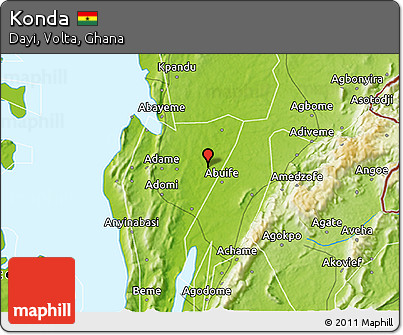 Physical 3D Map of Konda