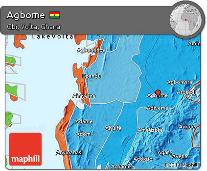 Political 3D Map of Agbome