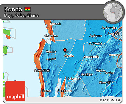 Political 3D Map of Konda