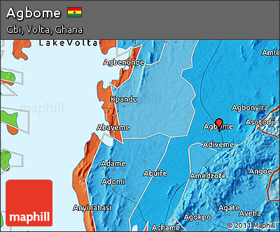 Political 3D Map of Agbome