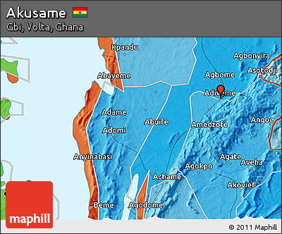 Political 3D Map of Akusame