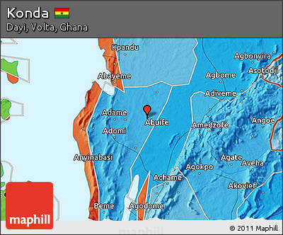 Political 3D Map of Konda