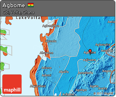 Political 3D Map of Agbome