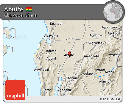 Shaded Relief 3D Map of Abuife