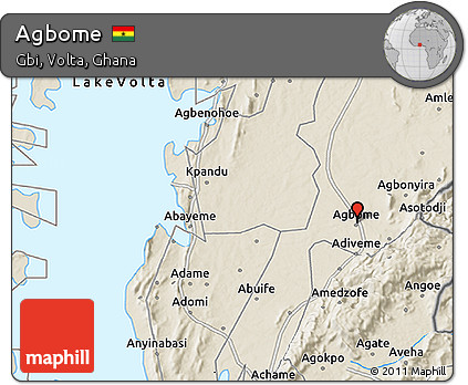 Shaded Relief 3D Map of Agbome
