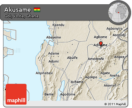 Shaded Relief 3D Map of Akusame