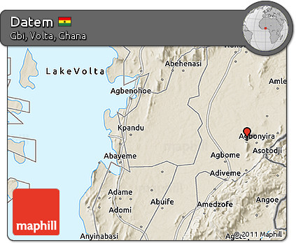 Shaded Relief 3D Map of Datem
