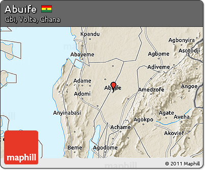 Shaded Relief 3D Map of Abuife