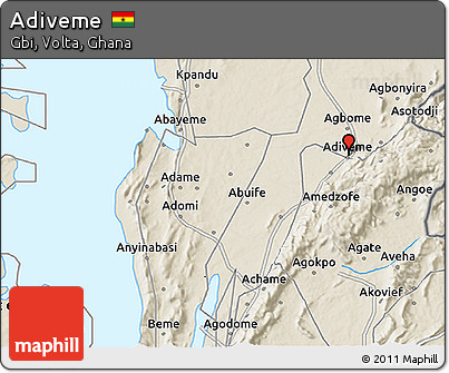 Shaded Relief 3D Map of Adiveme